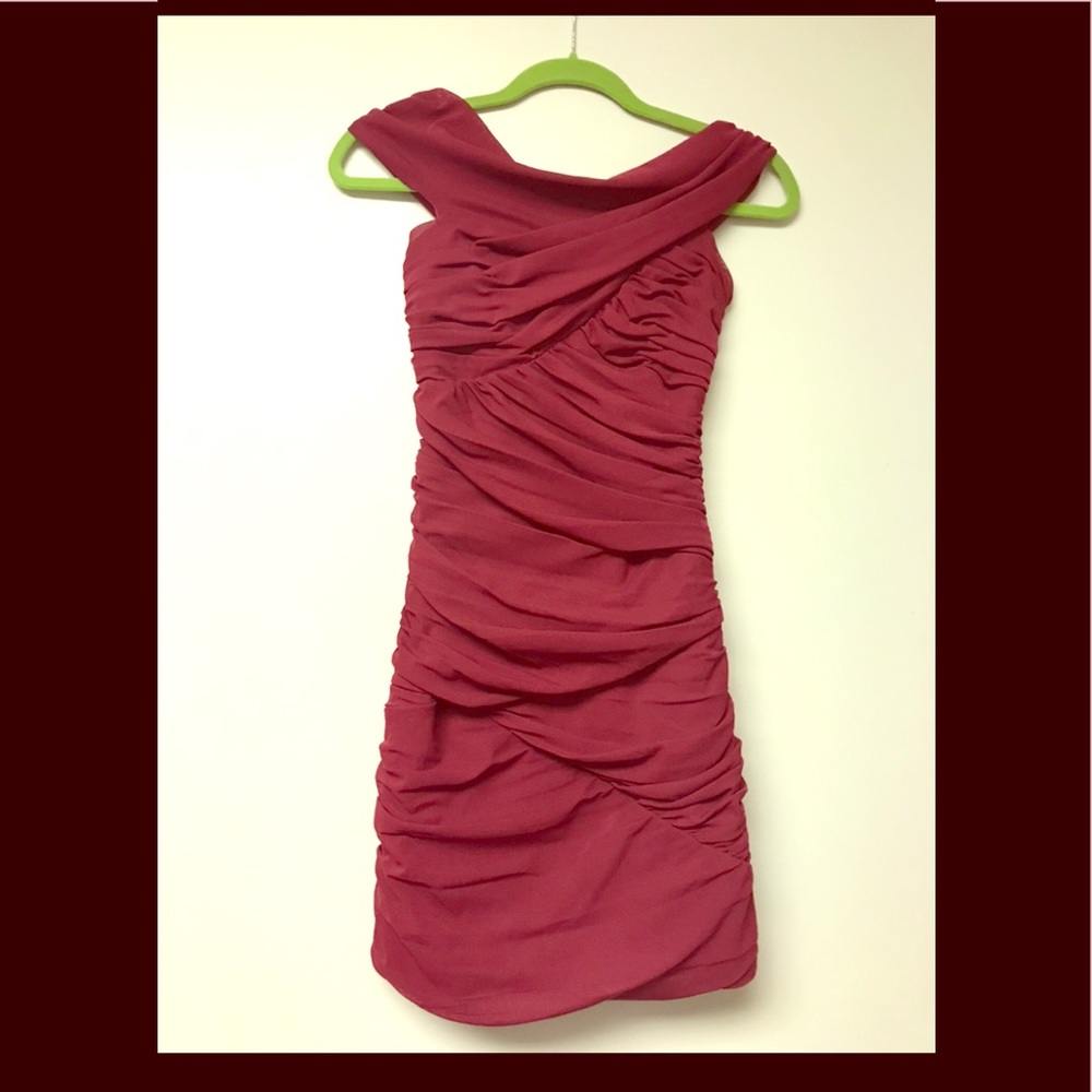 Max & Cleo Burgundy Cocktail Dress